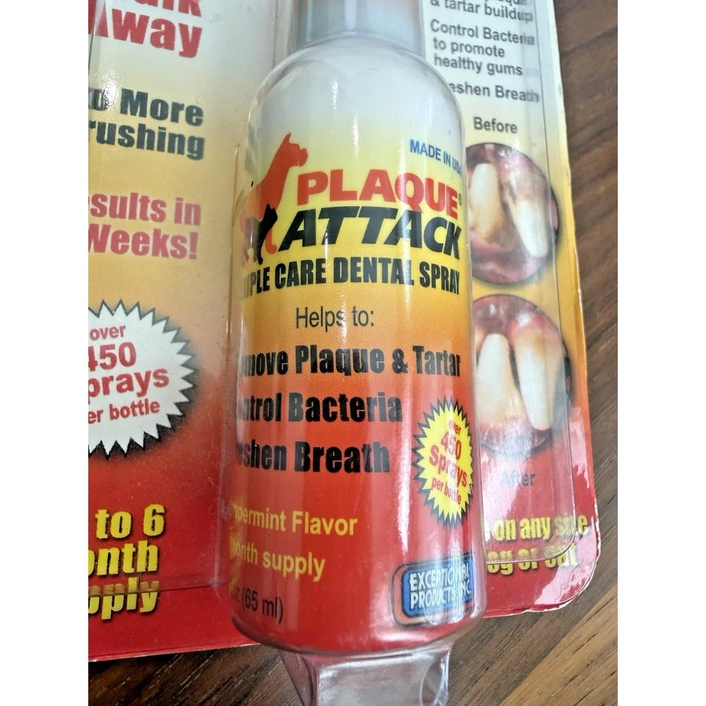 Vets Pref Plaque Attack Spray Dog Cat Bad Breath Teeth 6 Month Supply!!! 2.2oz